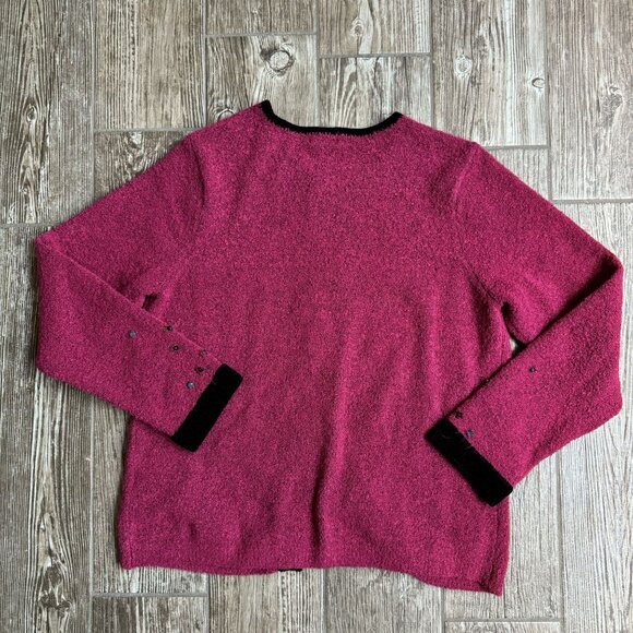 2/$18 SALE! Sigrid Olsen Cardigan Sweater Womens Size‎ M Pink Boucle Beaded - Picture 9 of 9